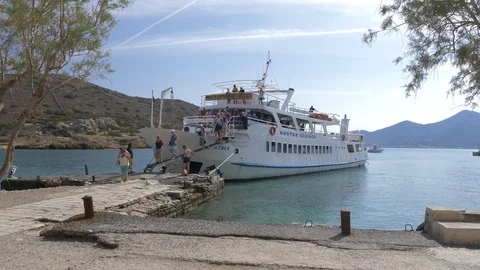 4k 60 fps Approaching Spinalonga Island Crete Stock Footage 112603949