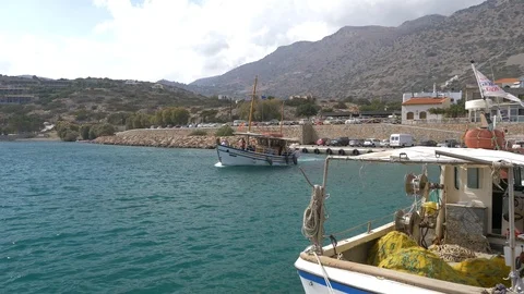 4k 60 fps Approaching Spinalonga Island Crete Stock Footage 112668534
