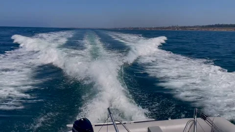 4K 60 fps Boat Wake in Orange County, California Stock Footage 156587153