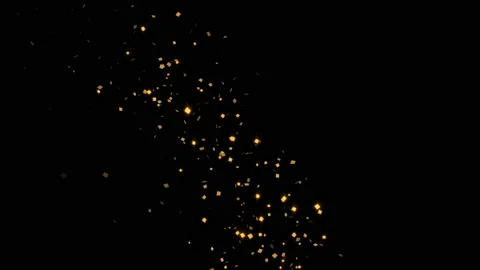 4k. 60 fps. Confetti explosion. Falling golden particles. Christmas lights. Stock Footage 119347691