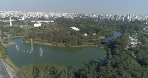 4k 60 fps drone shot on Ibirapuera Park ( Parque Ibirapuera) In São Paulo, 스톡 동영상 159580971