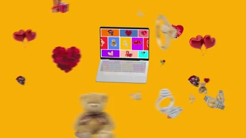 4K 60 fps motion animation of valentine's day products. Video stock 201559587