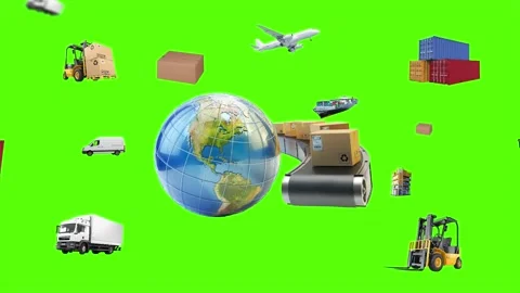 4K 60 fps navigation animation between e-commerce logistic products. Video stock 201490586