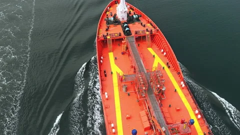 4K 60 fps video of big service sea liner in North-East Sea canal Stock Footage 156996927