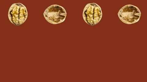 4K 60FPS Animated Loop Background -  Walnuts Pop Up and Rotate Stock Footage 142109235