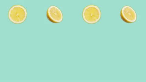 4K 60FPS Animated Loop  Background - Lemons Pop Up and Flip Stock Footage 142109292