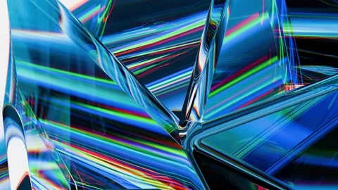 4K 60fps Animation of a Complex, Reflective Glass Object. Stock Footage 317334923