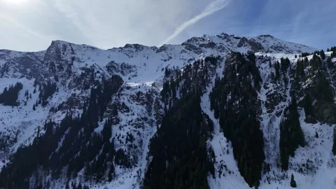 4K 60fps Cinematic Drone Lateral Flight to the Right in Talschluss Stock Footage 331624246