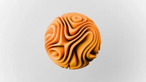4K 60fps Clean Corporate Background with an Abstract Orange Geometric Orb Stock Footage 315213109