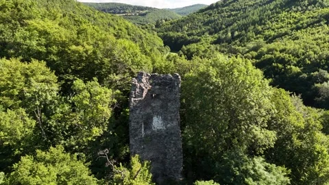 4K 60fps Drone Ascend Center Lock: Zivanska Veza Tower Stock Footage 340606933