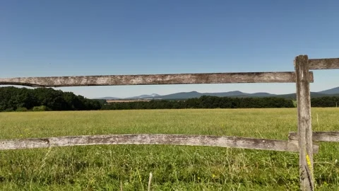/ |4K 60fps Drone: Flying Through Fence into Horse Pasture Long Shot Stock Footage 337539292