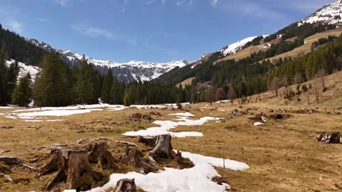 4K 60fps Drone Forward: Lengau Mountain Valley Panorama, Austria Stock Footage 332607034