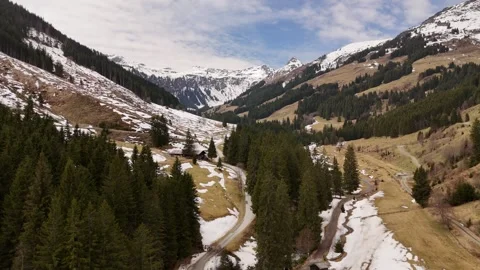4K 60fps Drone Forward: Scenic Lengau Valley, Austrian Alps Stock Footage 332634986