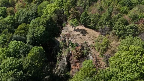 4K 60fps Drone Point of Interest Orbit: Sedlova Skala Cliff View Stock Footage 345724043