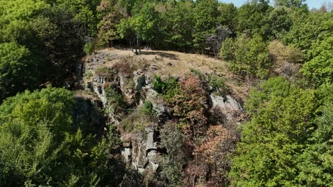 4K 60fps Drone Vertical Pedestal Reveal: Sedlova Skala Summit View Stock Footage 345725107