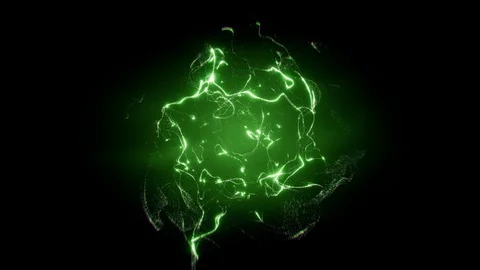 4K 60fps | Loop sequence. Abstract green magical explosive particles. Stock Footage 103388247