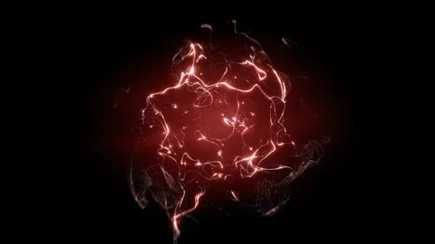 4K 60fps | Loop sequence. Abstract red magical explosive particles. Stock Footage 104011149