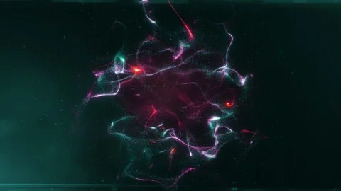 (4K 60fps) Loop sequence - Colored Particles in motion on a space background. Stock Footage 103466754