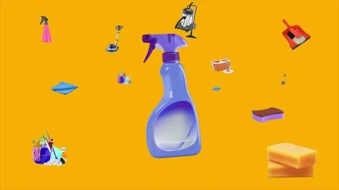 4K 60fps navigation animation between cleaning products. Video stock 201496658
