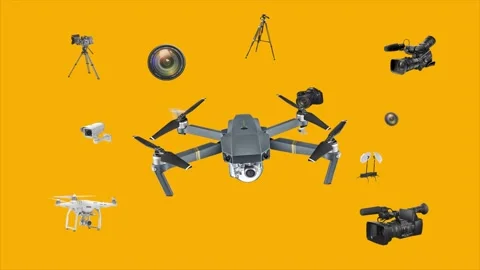 4K 60fps navigation animation between camera and drone products. Stock Footage 201497425