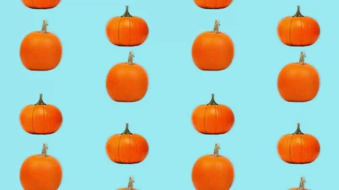 4K 60FPS Pumpkins Animation - Pop Upand Vertical Movement Animation. Stock Footage 142109215