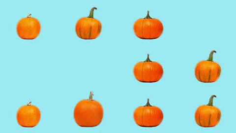 4K 60FPS Pumpkins Animation. Pop Up Animation. Halloween Background. Stock Footage 142109358