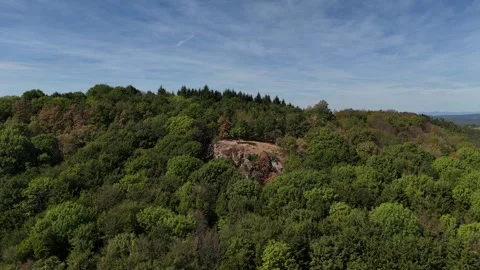 4K 60fps Scenic Drone Flyover: Sedlova Skala Rock Formation in Nova Bana Stock Footage 345722728