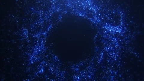 4K 60FPS seamless loop of blue digital particles forming a futuristic vorte.. Stock Footage 321950344