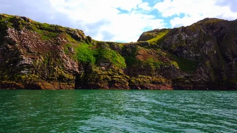 4k 60fps stabilized video from ocean level Cliff Ocean 스톡 동영상 112572456