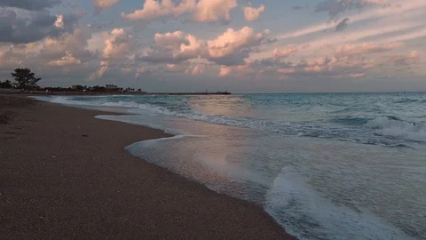(4k @ 60fps) Sunset at Beach Near Ft. Lauderdale Stock Footage 102853735