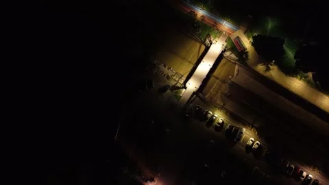 4K 60FPS Top View of Coastal City at Night Drone Footage Stock-Footage 334306018