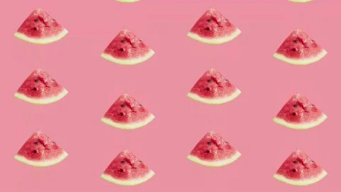 4K 60FPS Watermelons Flowing Vertically and Oscillating Stock Footage 142109291