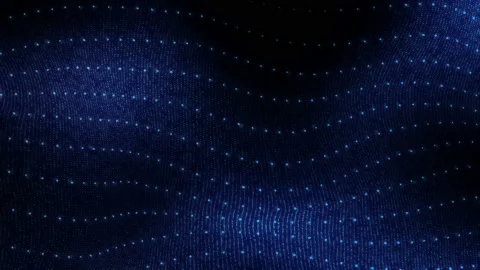 4k 60fps. Wavy neon dots. Abstract futuristic motion background. Stock Footage 139601802