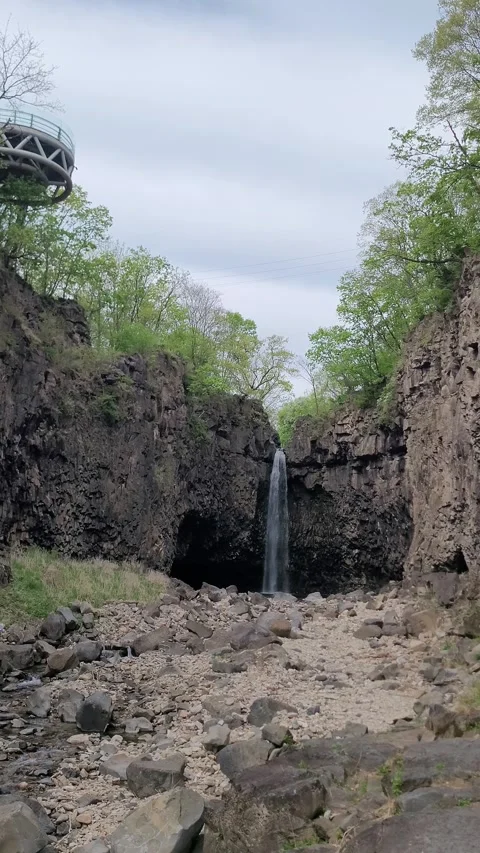 4K 60P vertical jaein falls 02 Stock Footage 331336897
