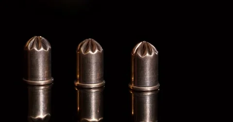 4K - 9mm ammo Video stock 43873974