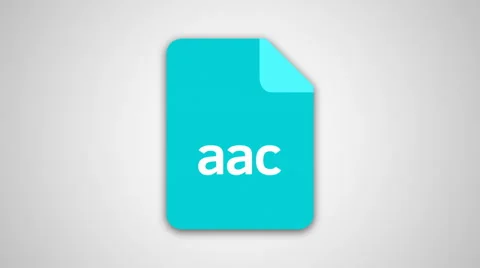 4K - aac file extension icon symbol round logo Stock Footage 61475257