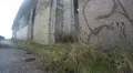 4K Abandoned house with graffiti filmed from below on a rainy day 4k or 4k+ Resolution