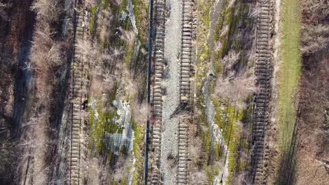 4K Abandoned train station (Drone) Vídeos de archivo 228778173