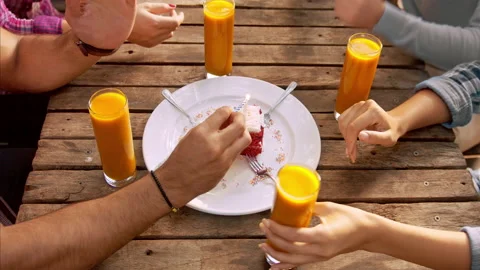 4k above medium video of young budget conscious, multicultural group of friends Stock Footage 201096925