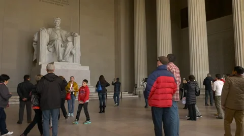 4K, Abraham Lincoln Statue Inside Lincoln Memorial in Washington, DC Video stock 58647337