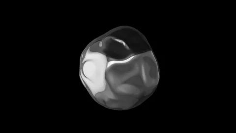 4K Abstract 3D Amorphous Metallic Shape with Matte Glass Hologram Stock Footage 327409514