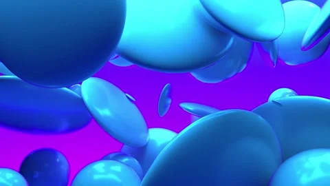 4K Abstract 3D Floating Spheres and Torus on Pink Purple Gradient Stock Footage 327392515
