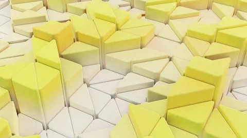 4K Abstract 3D Geometric Landscape Animation Smooth Undulating Yellow White.. Stock Footage 339366016