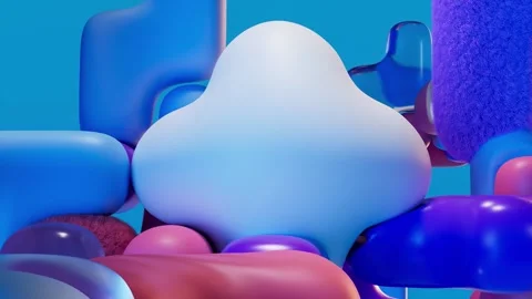 4K Abstract 3D Liquid Gradient with Smooth Organic Metaball Shapes Stock Footage 327392491