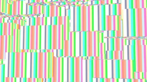 4K Abstract 3D Render with Striped Geometric Shapes Stock Illustration