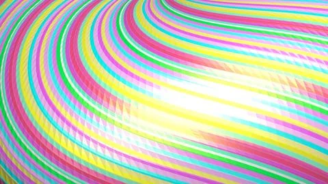 4K Abstract 3D Render with Striped Geometric Shapes Stock Illustration