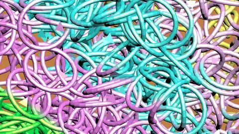 4K Abstract 3D Render with Striped Geometric Shapes Stock Illustration