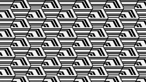 4K Abstract 3D Render with Striped Geometric Shapes Stock Illustration