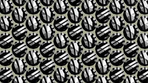 4K Abstract 3D Render with Striped Geometric Shapes Stock Illustration
