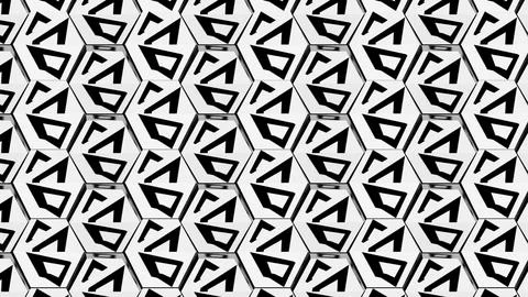 4K Abstract 3D Render with Striped Geometric Shapes Stock Illustration